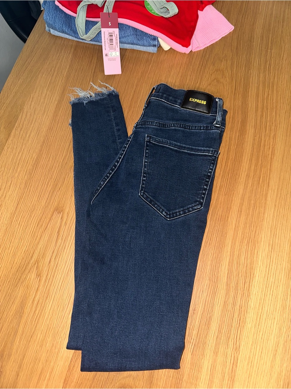 Express Women's Dark Blue High-Rise Skinny Jeans